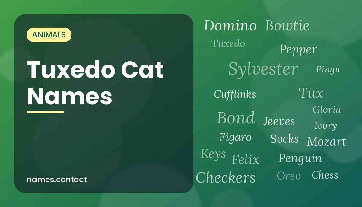 Tuxedo Cat Names