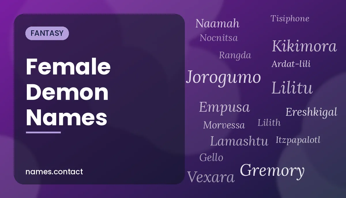 Female Demon Names