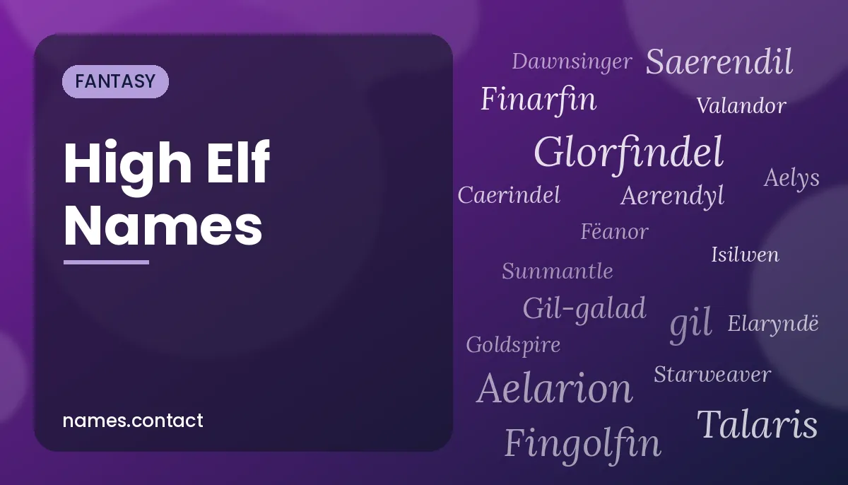 High Elf Names
