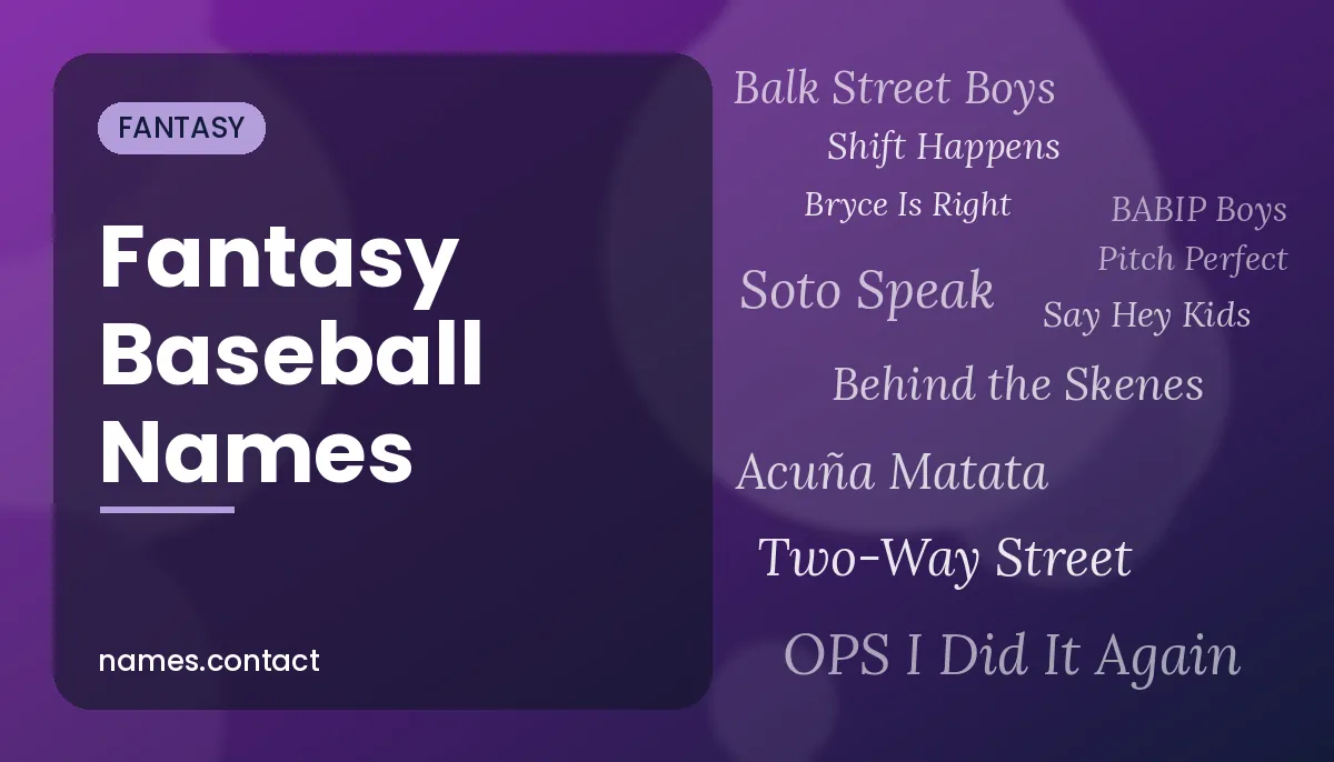 Fantasy Baseball Names