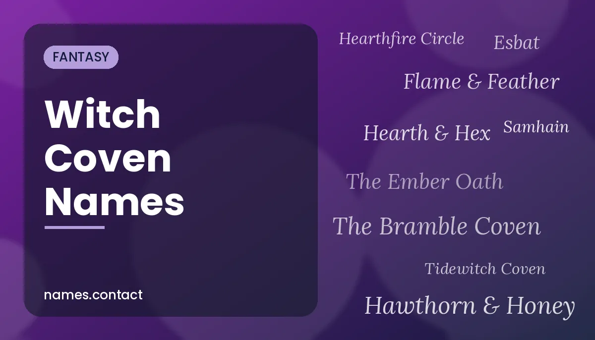 Witch Coven Names