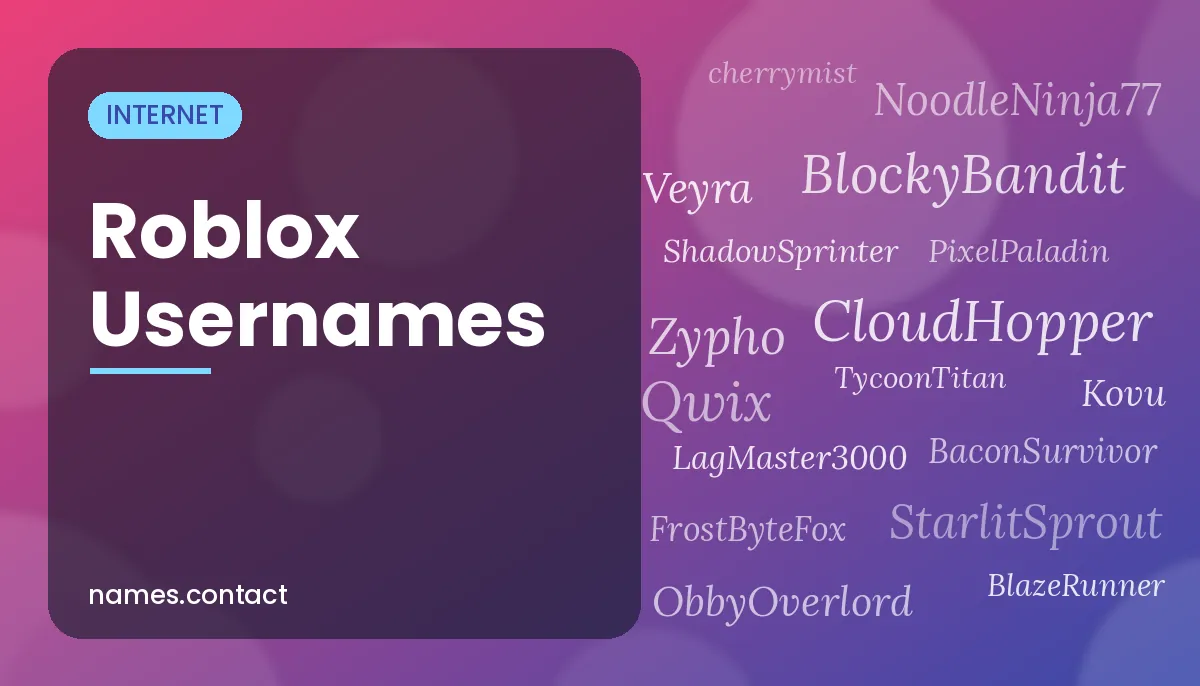 Roblox Usernames
