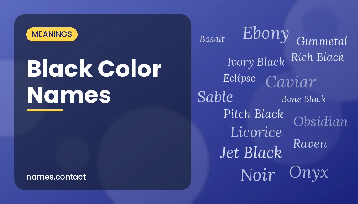 Black Color Names