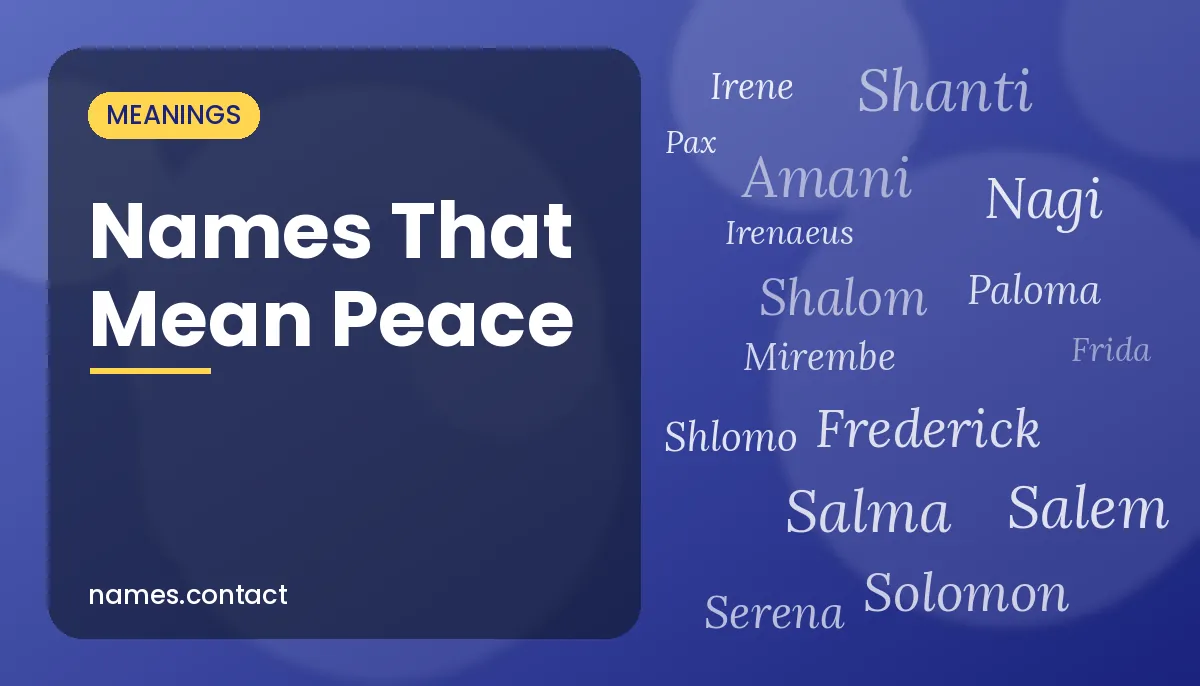 Names That Mean Peace