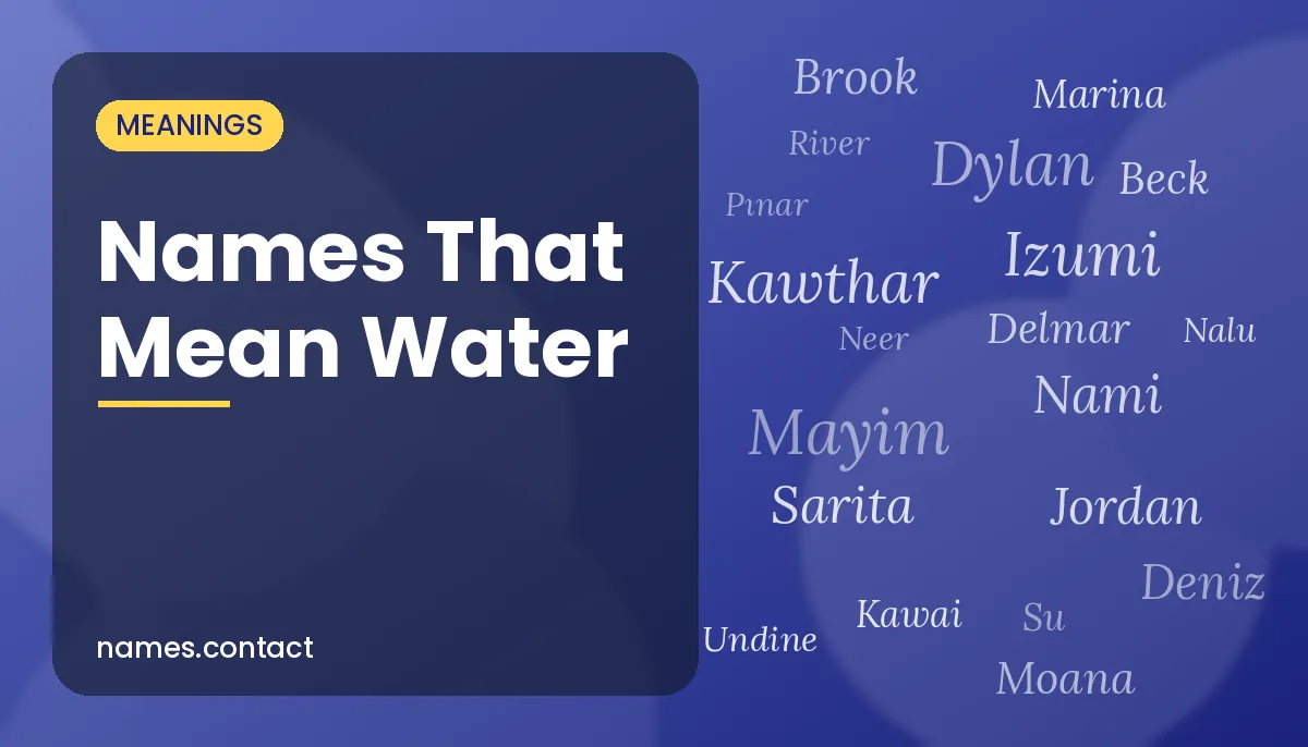 Names That Mean Water