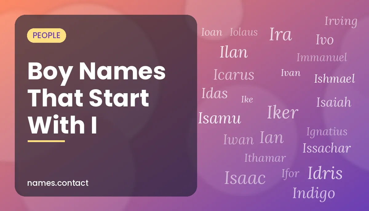 Boy Names That Start With I
