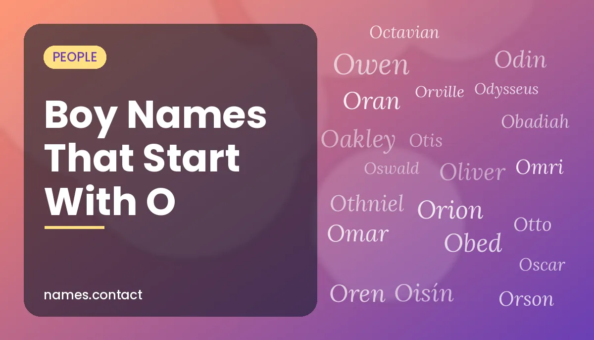 Boy Names That Start With O