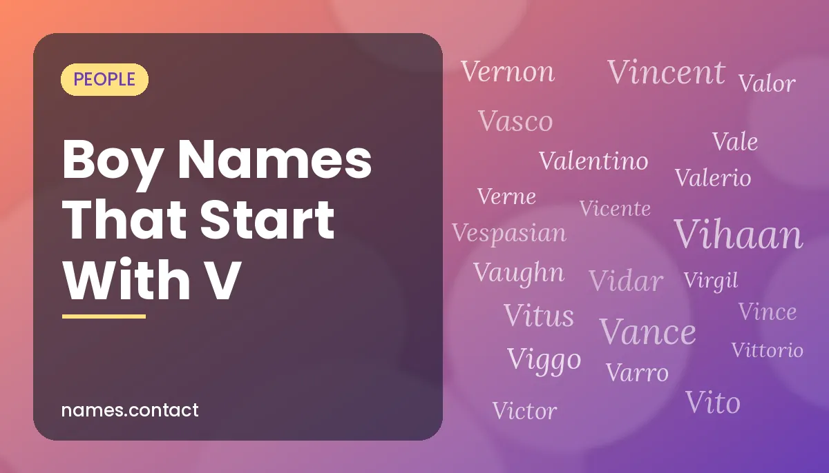 Boy Names That Start With V