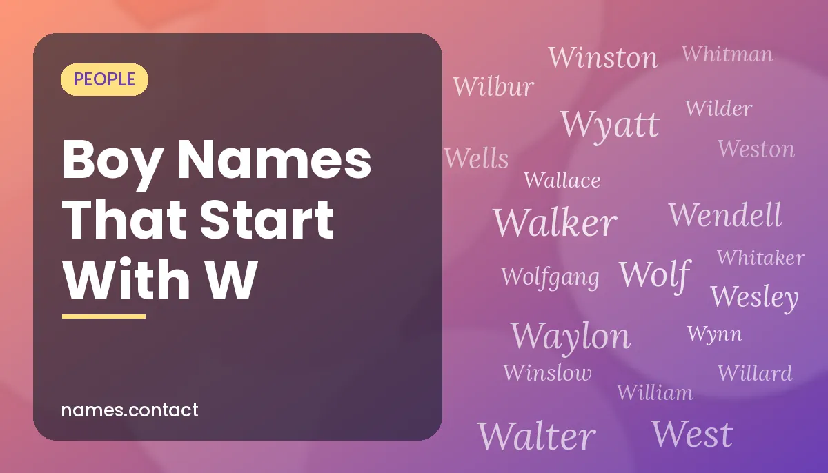 Boy Names That Start With W