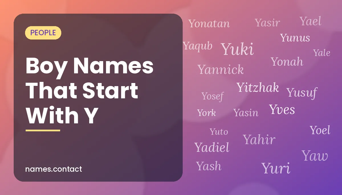 Boy Names That Start With Y