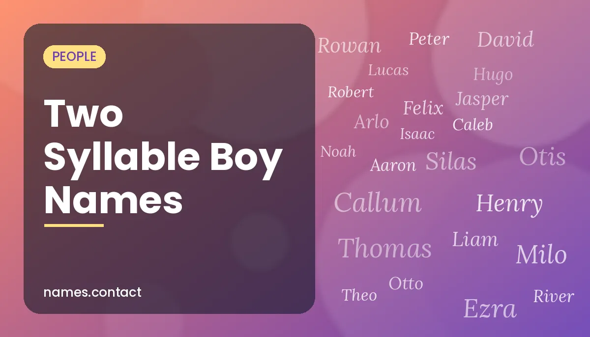 Two Syllable Boy Names