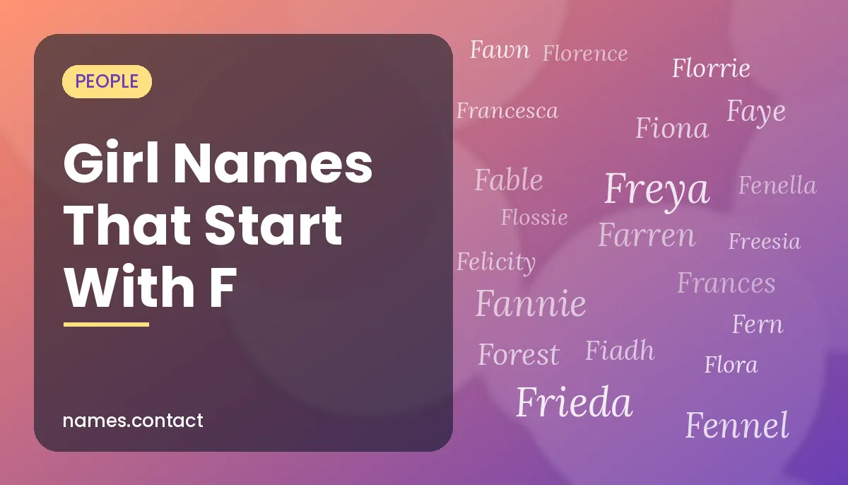 Girl Names That Start With F