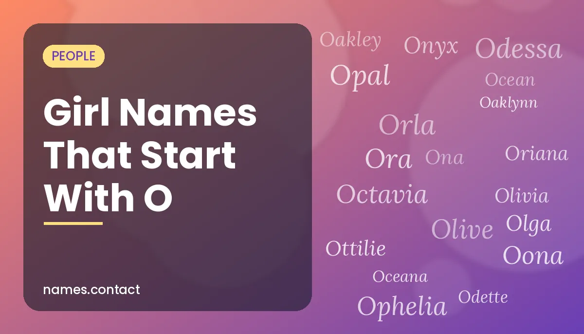 Girl Names That Start With O