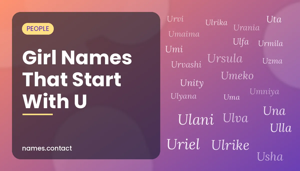 Girl Names That Start With U