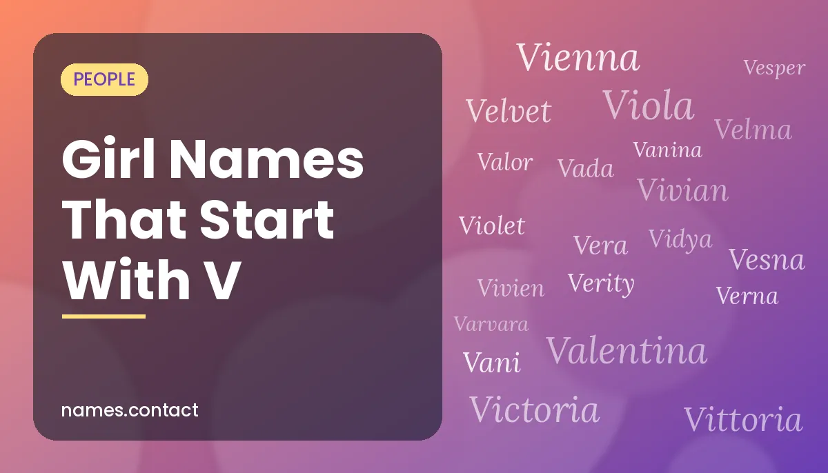 Girl Names That Start With V