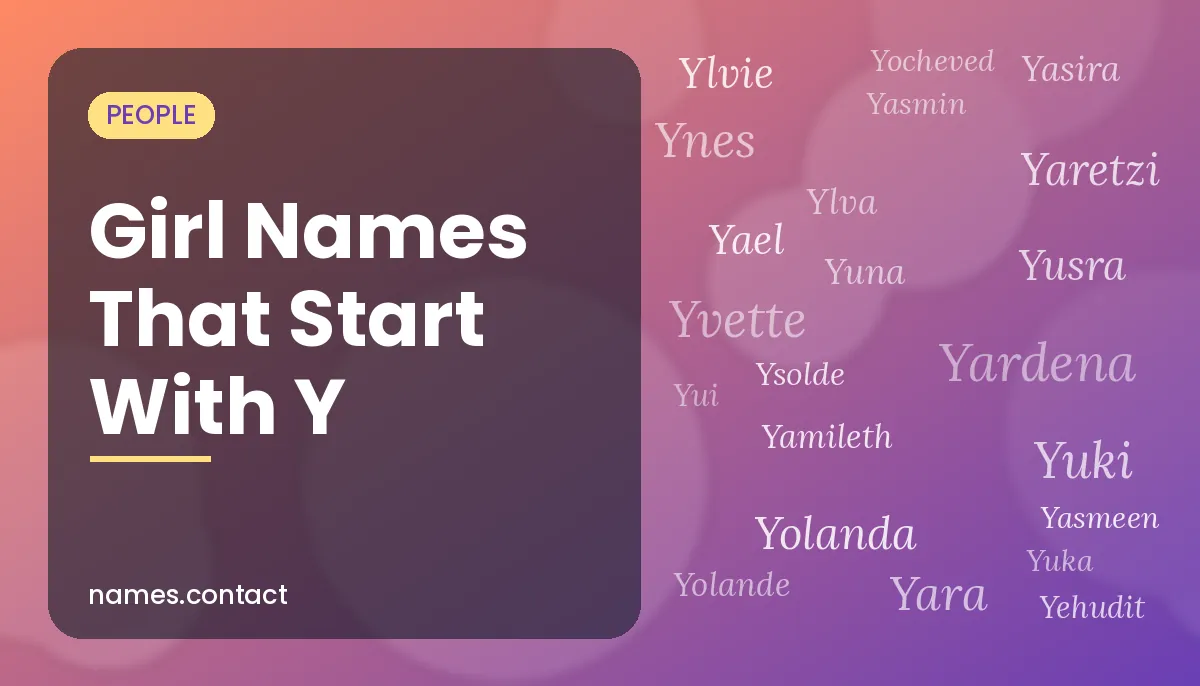 Girl Names That Start With Y
