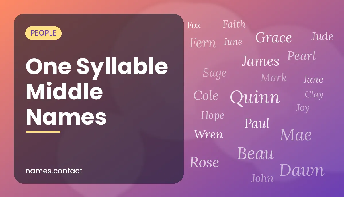 One Syllable Middle Names