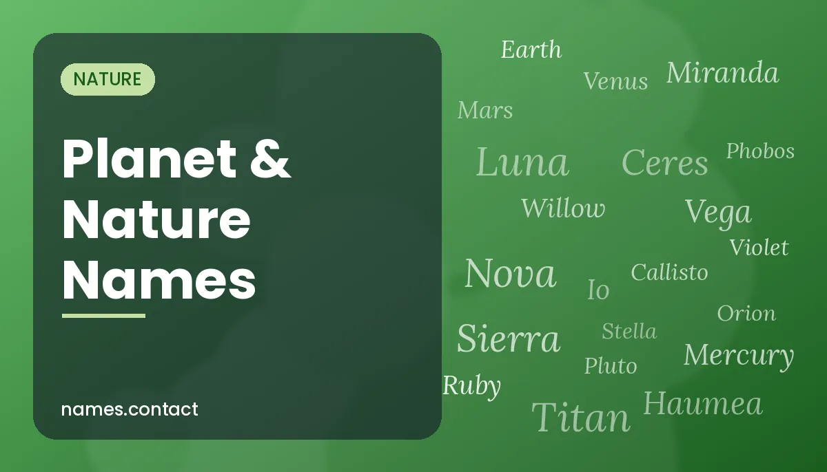 Planet & Nature Names