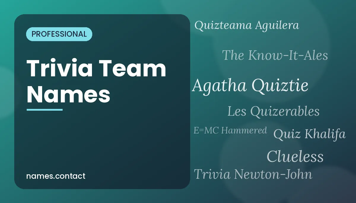 Trivia Team Names